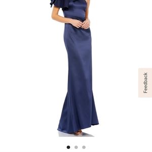Brand new mac duggal navy blue one shoulder gown